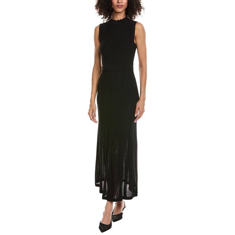 The Kooples Womens Romantic Net Stitches Mini Dress, Black